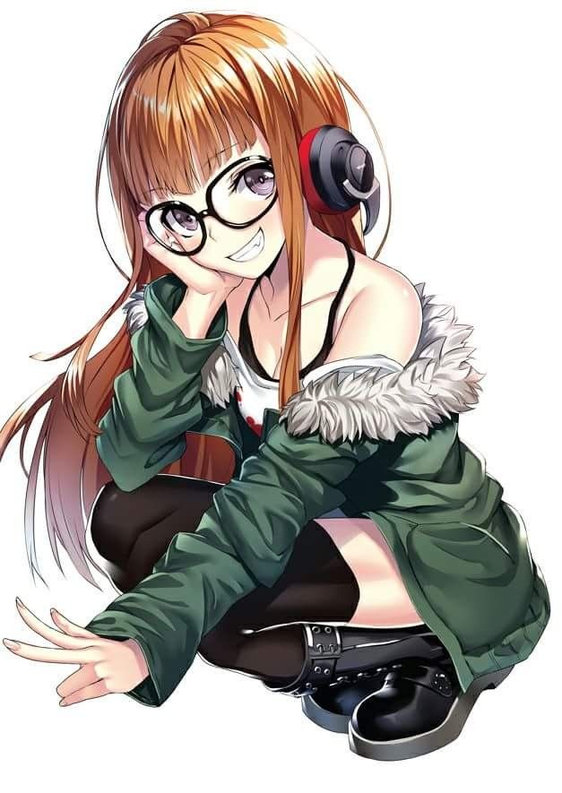 Anime girl đeo kính kute