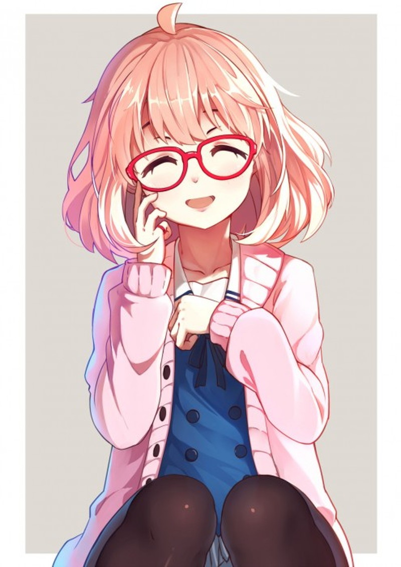 Anime girl đeo mắt kính dễ thương