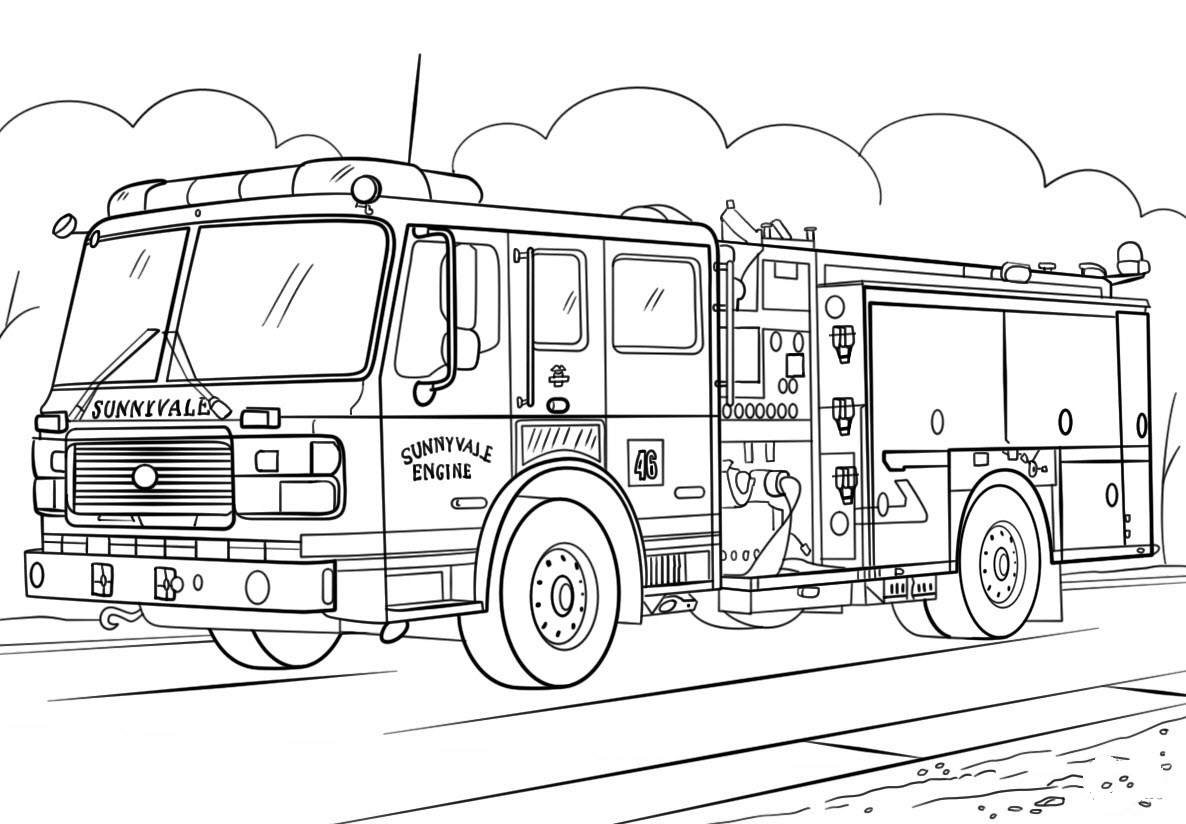Vẽ xe cứu hỏa đơn giản mà đẹp  Cách vẽ bức tranh xe cứu hỏa  YouTube