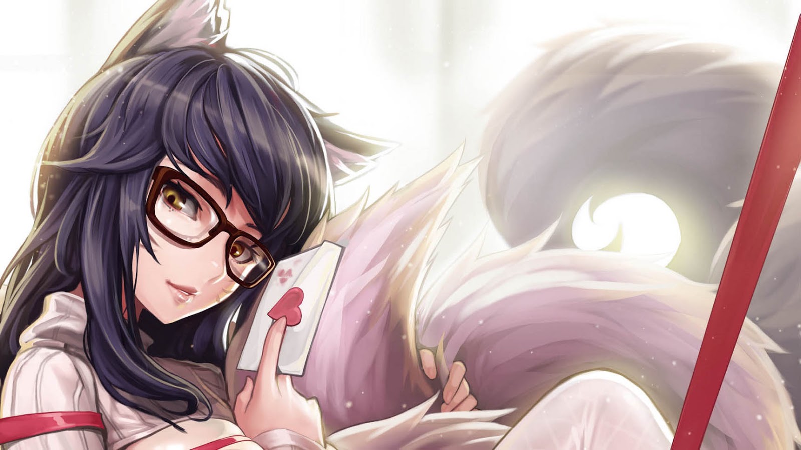 Hình anime cô gái đeo kính