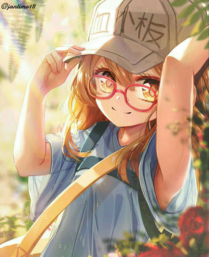 Hình anime cô nàng đeo kính dễ thương
