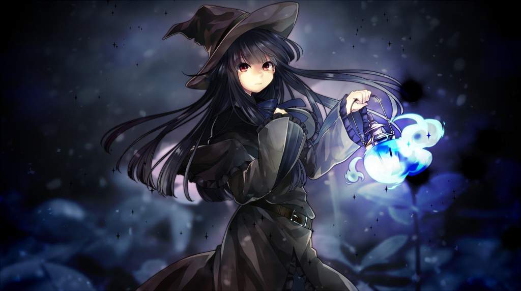 Hình anime cô phù thủy tóc đen