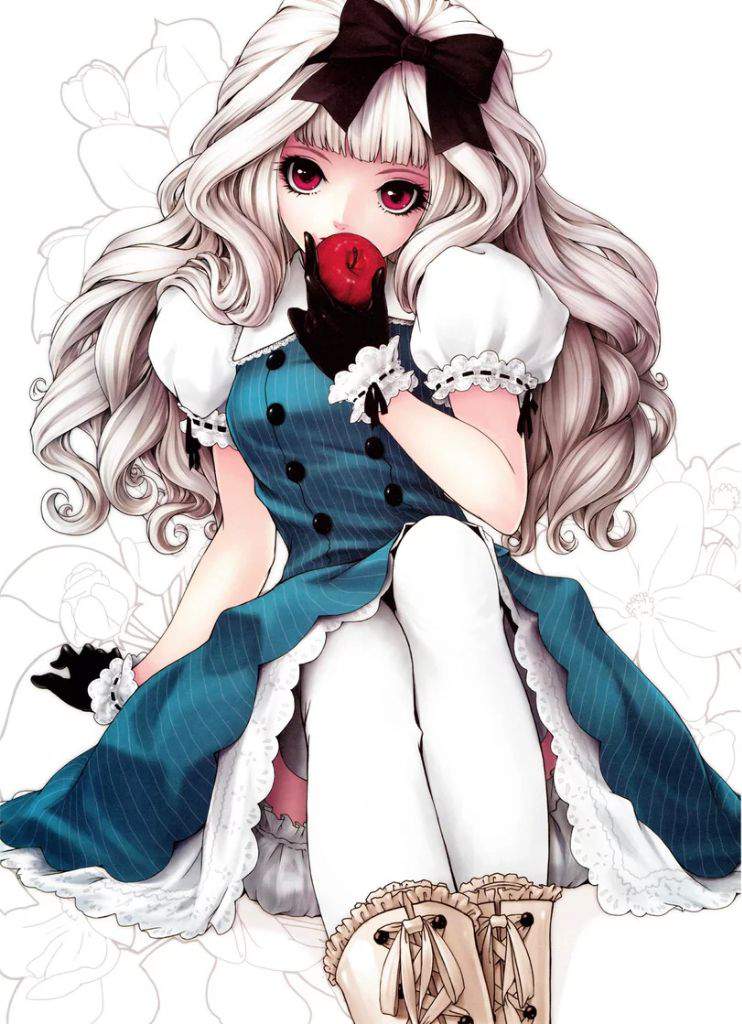 Hình anime girl tóc trắng cá tính