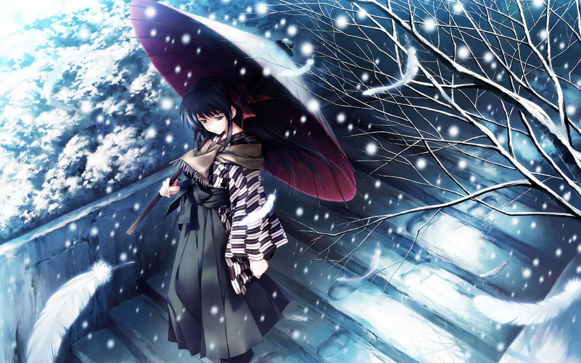 Hình anime mùa đông buồn