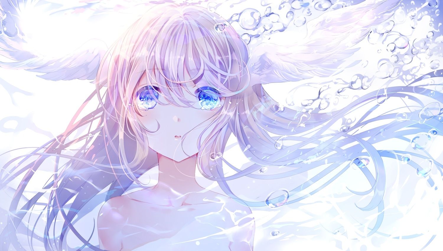 Hình nền anime cô gái khóc đẹp