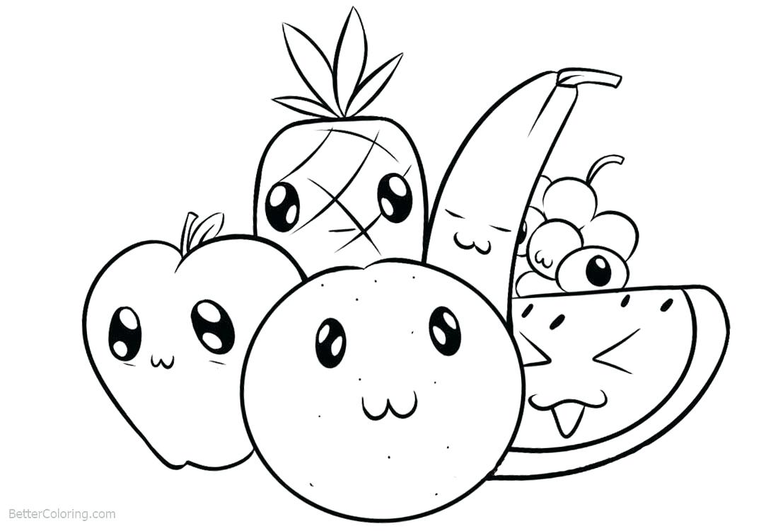 Các trang tô màu trái cây đơn giản cho trẻ em