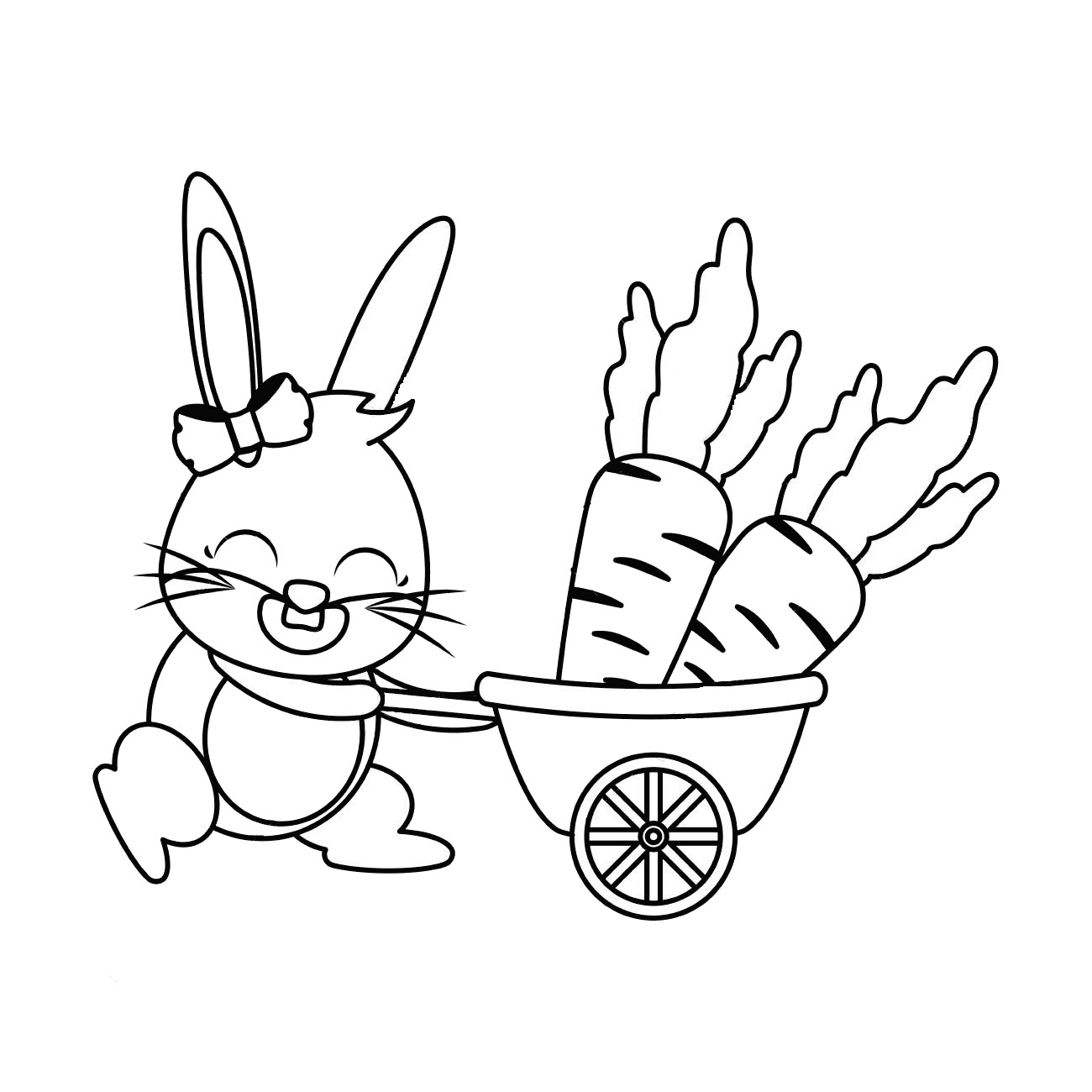 Trang màu con thỏ và củ cà rốt