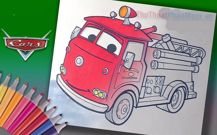 Tranh tô màu xe cứu hỏa – Thủ Thuật Phần Mềm
