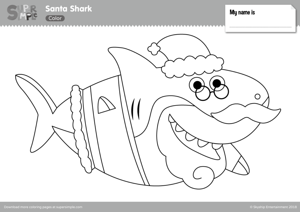 Santa Shark coloring