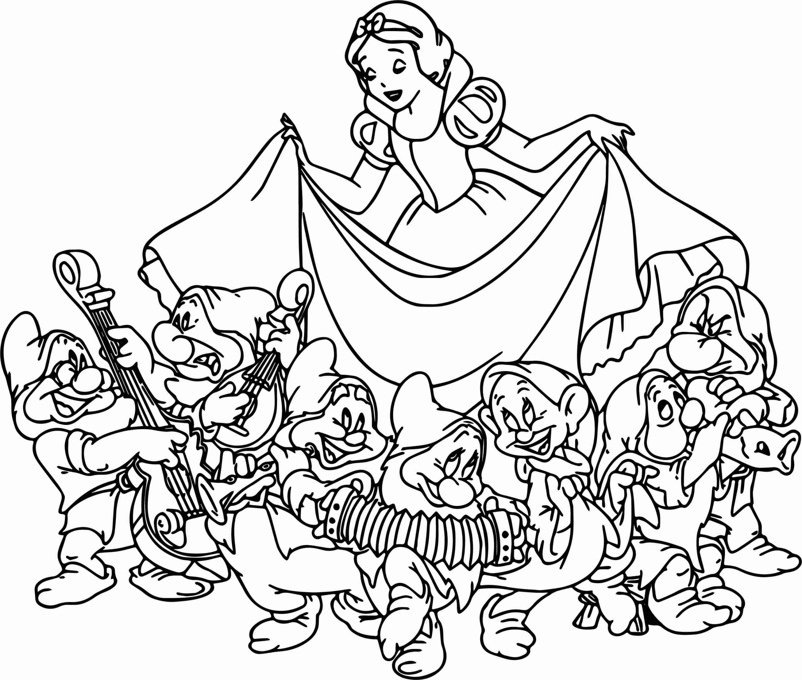 Snow white and the seven dwarfs coloring