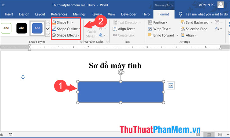 Chỉnh sửa màu sắc của Shapes