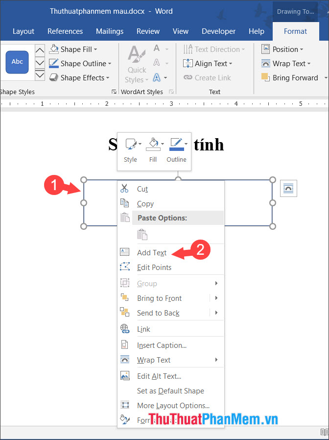 Chọn Add Text