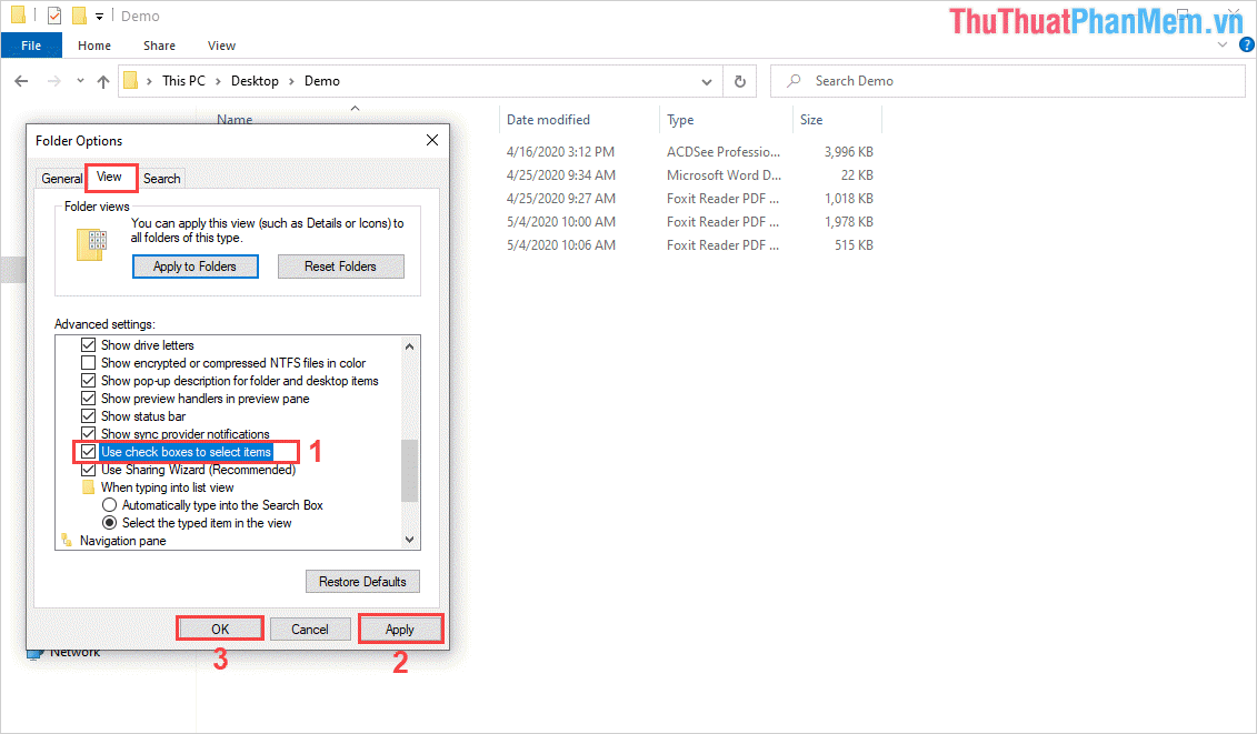 Cách bật, tắt tính năng Check Box khi chọn lựa file, thư mục trong Windows