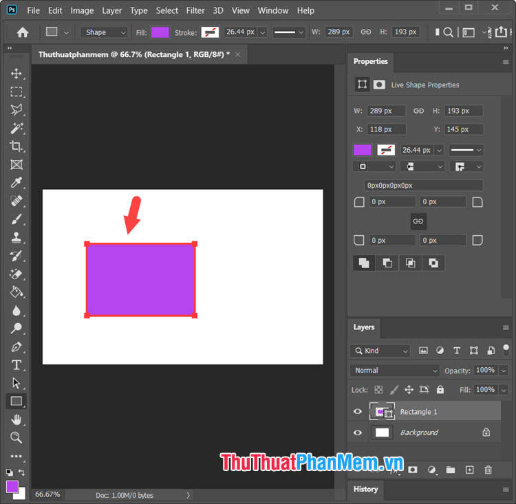 Cách vẽ tam giác trong Photoshop