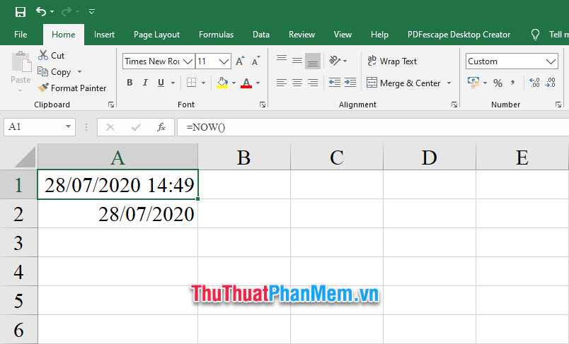 Cách thay đổi định dạng ngày tháng trong Excel