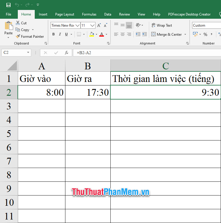 Cách tính số ngày làm việc giữa hai ngày trong Excel 2013