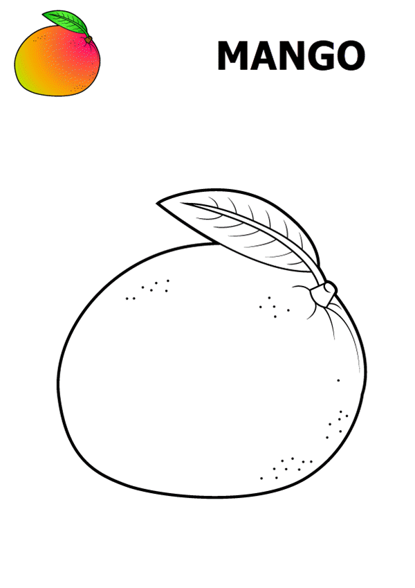 Tranh tô màu quả mango
