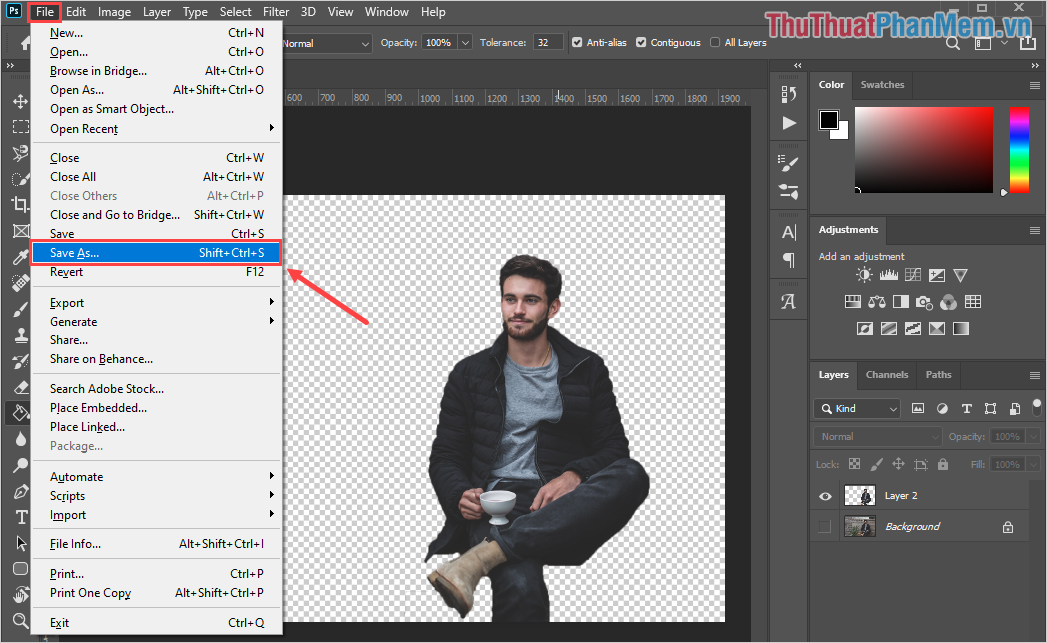 Cách lưu ảnh không có nền trong Photoshop