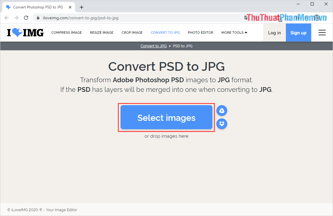 Cách chuyển file PSD sang JPG