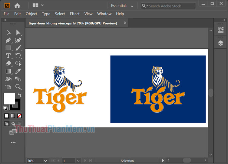 Logo bia Tiger vector cho Illustrator