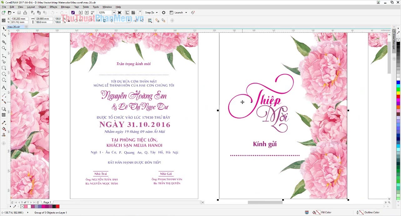 Mẫu thiệp cưới đẹp 20  Wedding Invitation file CDR  Diễn đàn chia sẻ file  thiết kế đồ họa miễn phí