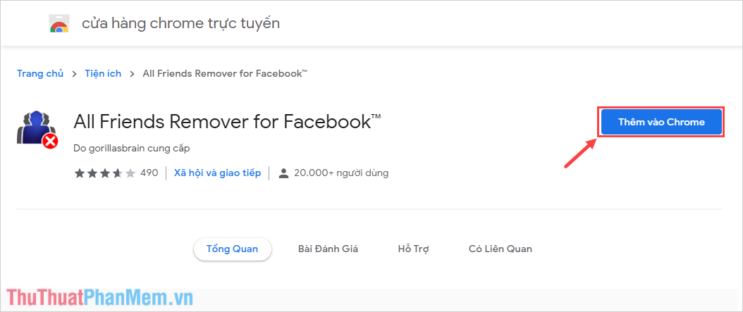 Thêm công cụ All Friends Remover for Facebook