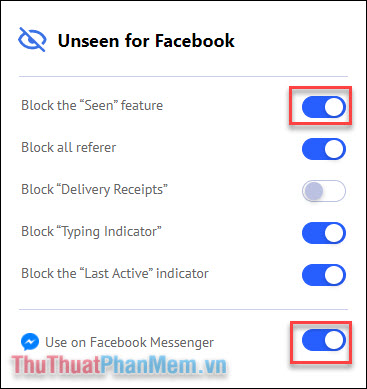 Cách tắt đã xem trên Facebook Messenger