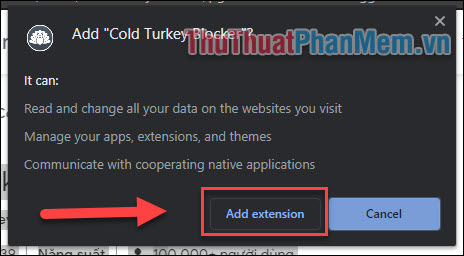 Chọn Add extension và tiện ích sẽ được cài đặt trên trình duyệt của bạn