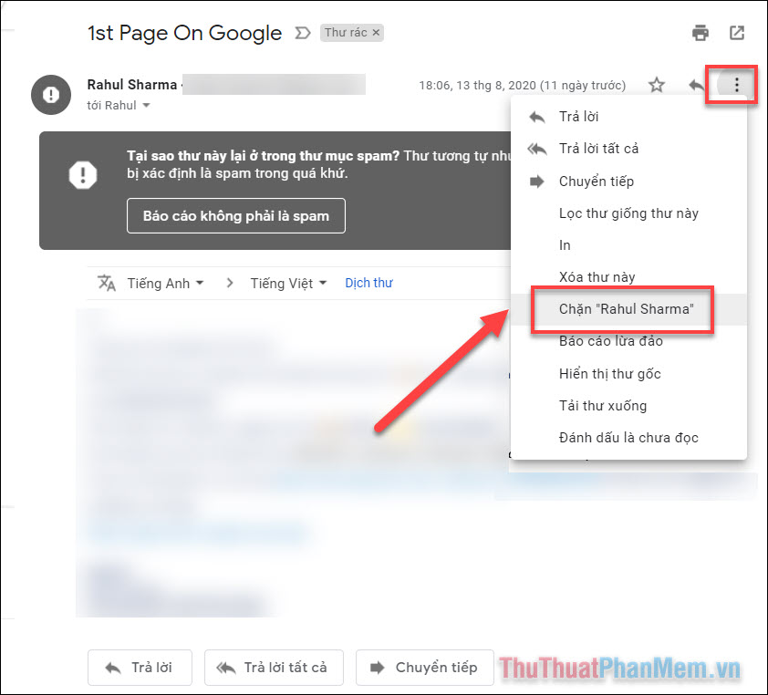 Các cách chặn thư mà bạn không muốn nhận trong Gmail