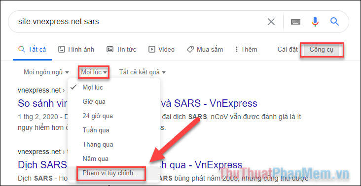 Cách dùng Google để tìm kiếm trên một trang web cụ thể