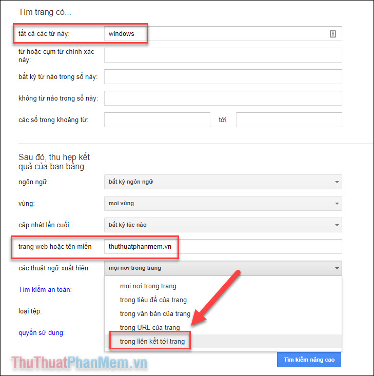 Cách dùng Google để tìm kiếm trên một trang web cụ thể