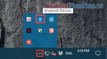 Nhấp vào biểu tượng Bluetooth để truy cập cài đặt Bluetooth.