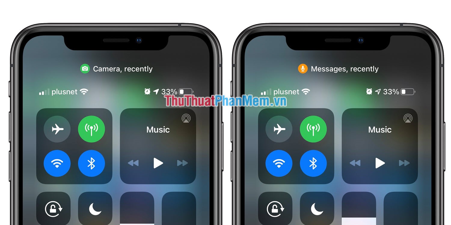 Chấm cam và xanh lá trên màn hình iPhone chạy IOS 14 là gì?