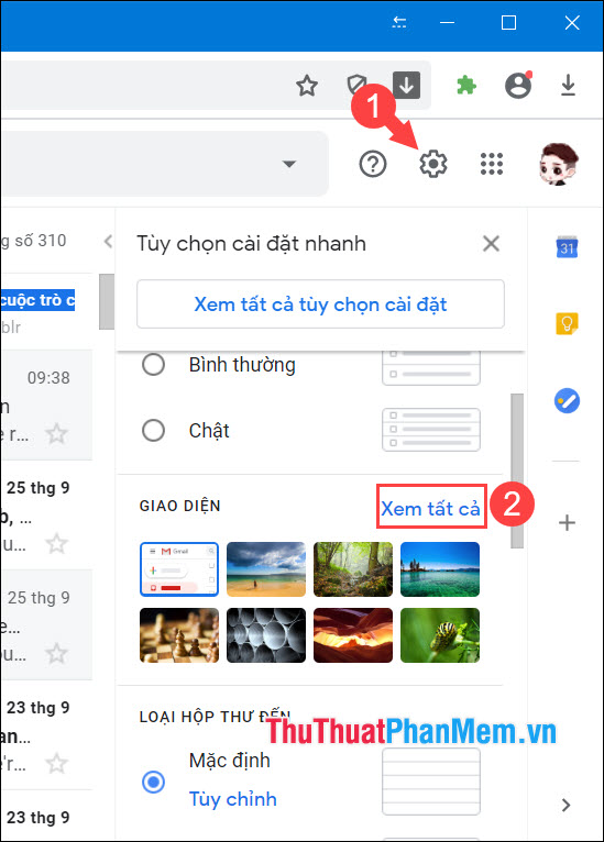 Cách thay đổi hình nền Gmail