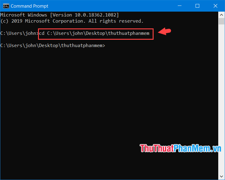 Mở cmd và nhập lệnh cd đến thư mục chứa bộ cài Visual Studio