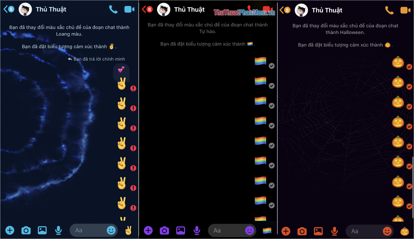 Làm mới messenger của bạn bằng chủ đề Halloween, chủ đề tình yêu cực thú vị