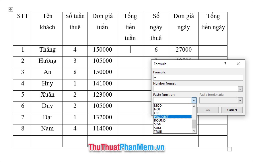 Bạn hãy xóa =SUM(LEFT) hiện tại đi và thay vào đó là hàm tích PRODUCT