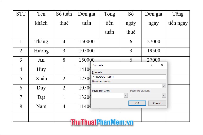 Click OK để thực hiện phép tính mà các bạn muốn