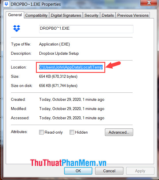 Bạn hãy copy phần Location