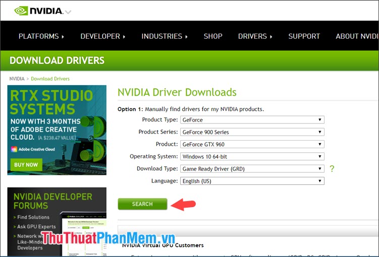 Hướng dẫn cách cập nhật Driver card màn hình NVIDIA