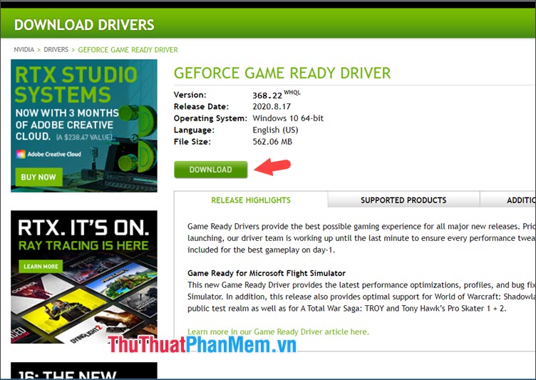 Hướng dẫn cách cập nhật Driver card màn hình NVIDIA