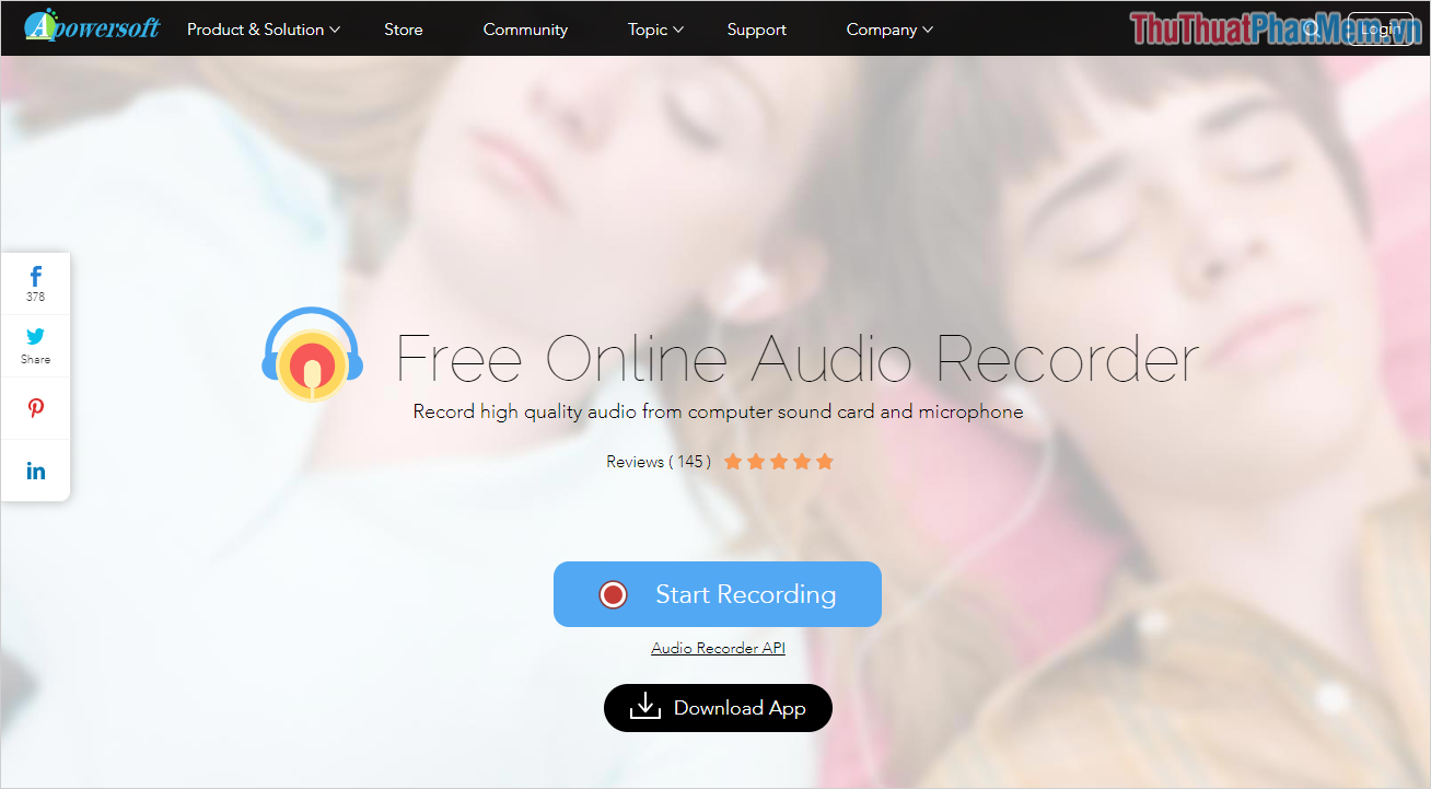 Apowersoft - Máy ghi âm thanh trực tuyến miễn phí