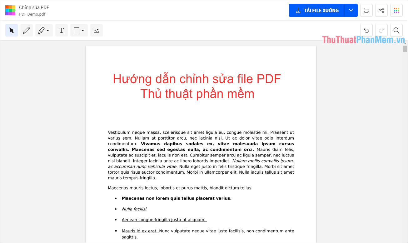 PDF Small cho phép người sử dụng can thiệp trực tiếp vào file PDF để chỉnh sửa nhanh chóng
