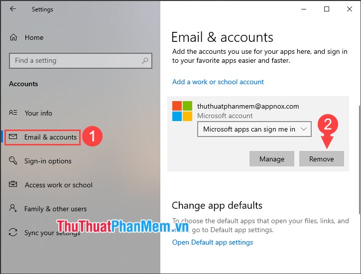 Cách xóa tài khoản Microsoft trên Windows 10