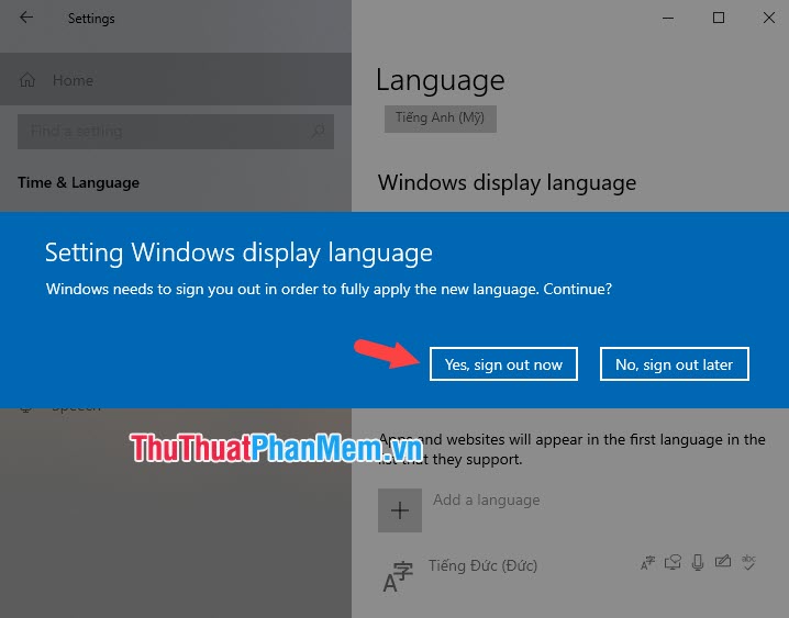 Cách thay đổi ngôn ngữ trên Windows 10