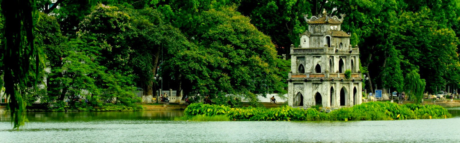 Hình ảnh Hồ Gươm tranh vẽ cầu Thê Húc