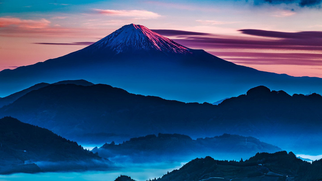 Hình ảnh núi Phú Sĩ hoàng hôn