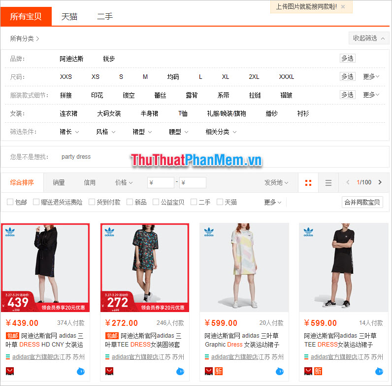 Các mặt hàng trên Taobao rất đa dạng và sẽ phân loại dựa theo các chỉ tiêu sản phẩm