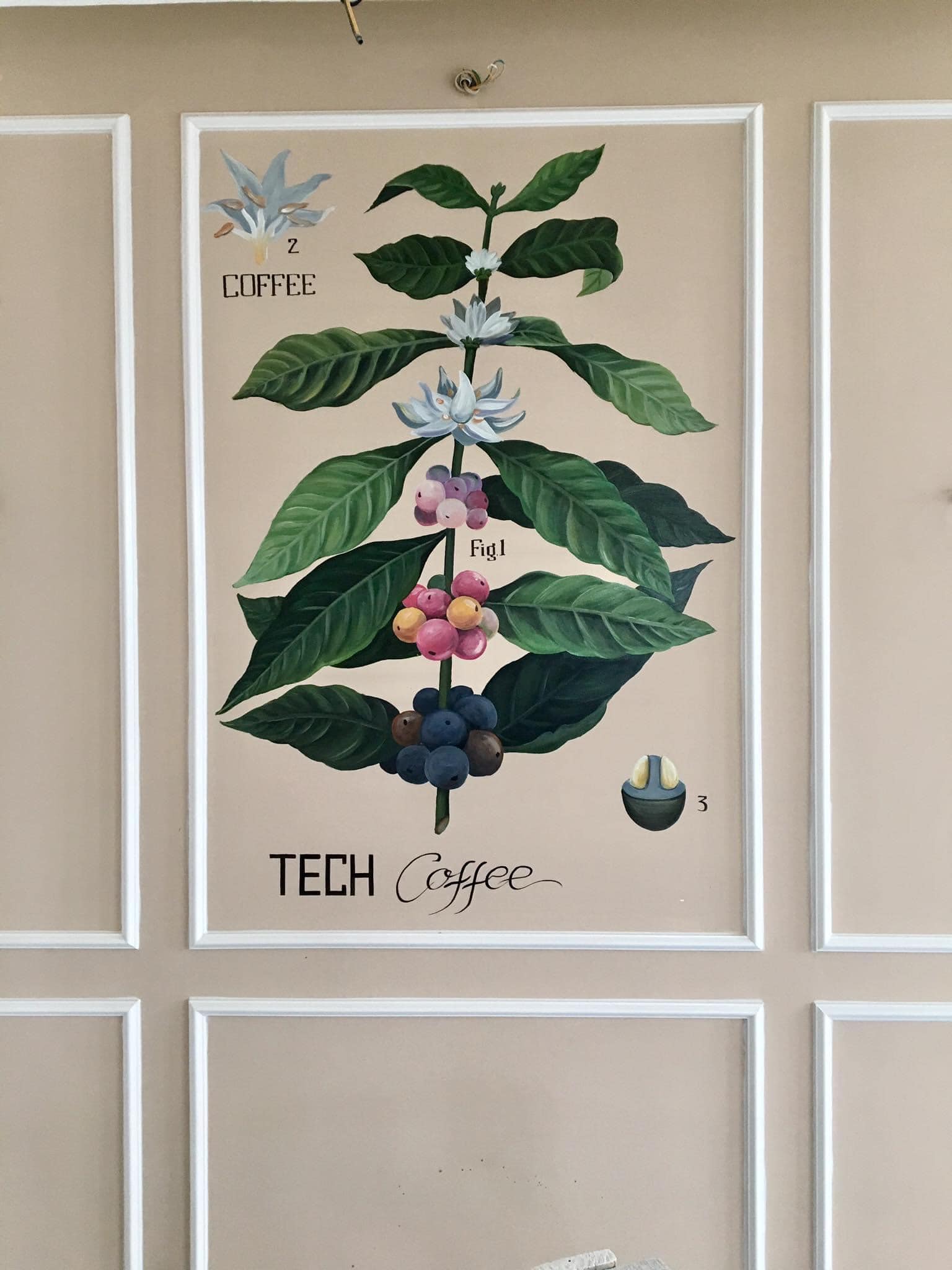 Mẫu vẽ tranh tường quán cà phê