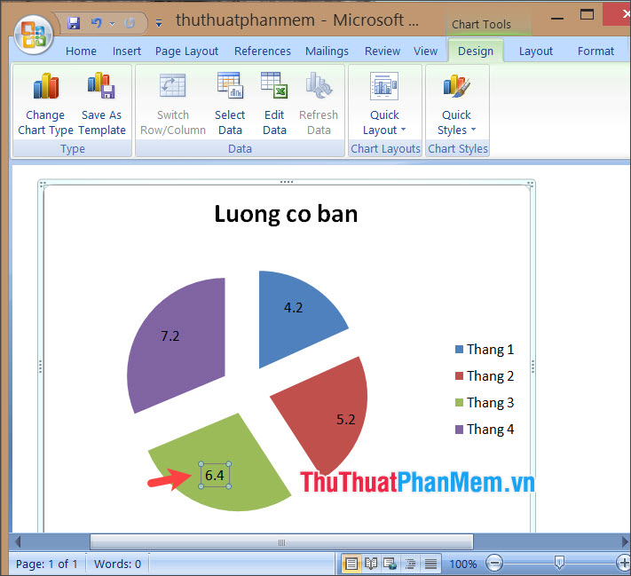 Bạn có thể click vào vùng số liệu và di chuyển tới vị trí mong muốn để mang lại tính thẩm mỹ cho biểu đồ